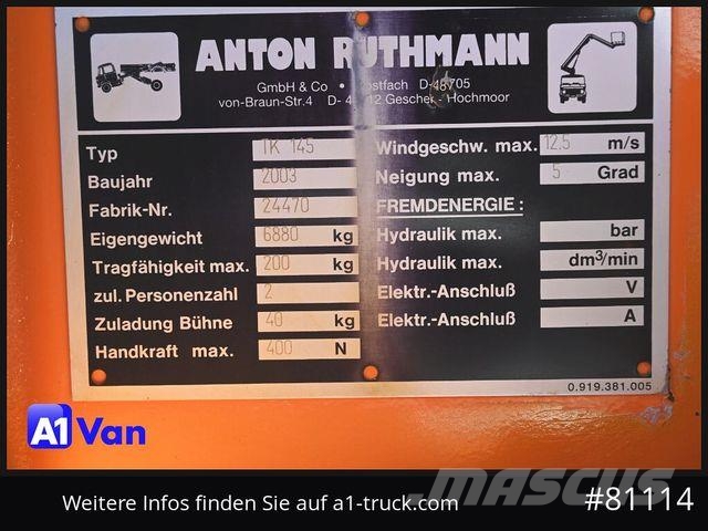 Mercedes-Benz Atego 815 Hubarbeitsbühne Ruthmann TK145, Klima Truck mounted platforms
