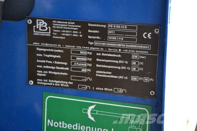 PB Liftttechnik / PB S195-12 E / AH 19,6 m Plataformas con brazo de elevación manual