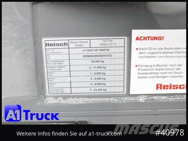 Reisch Faltwand Türen,82m³, Side Doors, 87tkm ! Gesloten opleggers