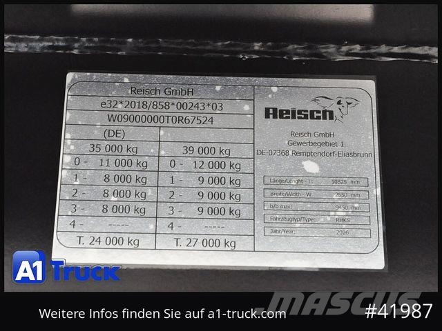 Reisch RHKS, Alu 50m³, Lift Kombitüren, 2x sofort. Sklápěcí návěsy