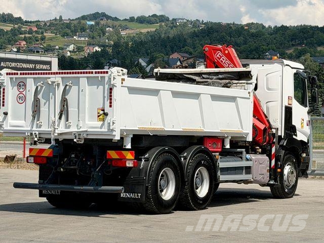 Renault C 380* KIPPER 5,20 m* KRAN/FUNK * TOPZUSTAND ! Vlakke laadvloer met kraan