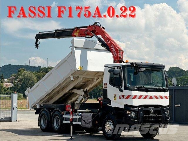 Renault C 380* KIPPER 5,20 m* KRAN/FUNK * TOPZUSTAND ! Vlakke laadvloer met kraan