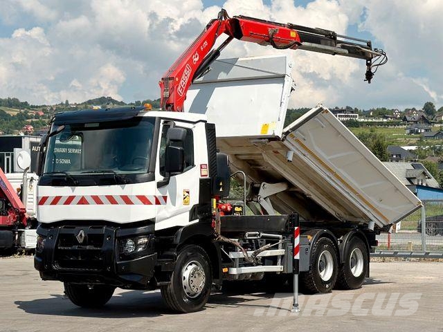 Renault C 380* KIPPER 5,20 m* KRAN/FUNK * TOPZUSTAND ! Vlakke laadvloer met kraan