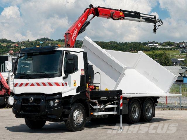 Renault C 380* KIPPER 5,20 m* KRAN/FUNK * TOPZUSTAND ! Vlakke laadvloer met kraan