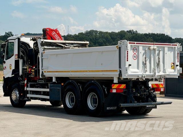 Renault C 380* KIPPER 5,20 m* KRAN/FUNK * TOPZUSTAND ! Vlakke laadvloer met kraan