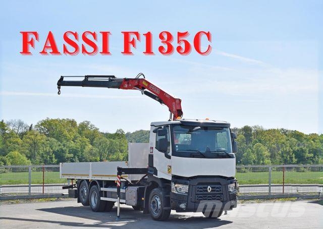 Renault C 380 * PRITSCHE 7,05 m* FASSI F 135C + FUNK Autojeřáby, hydraulické ruky