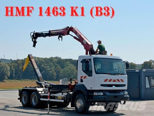 Renault KERAX 370 DCI * ABROLLKIPPER 4,85 m * KRAN * 6x4 アームロール