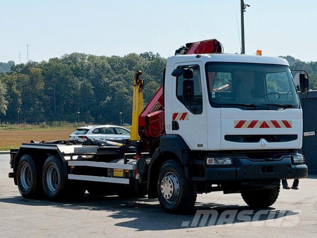 Renault KERAX 370 DCI * ABROLLKIPPER 4,85 m * KRAN * 6x4 アームロール