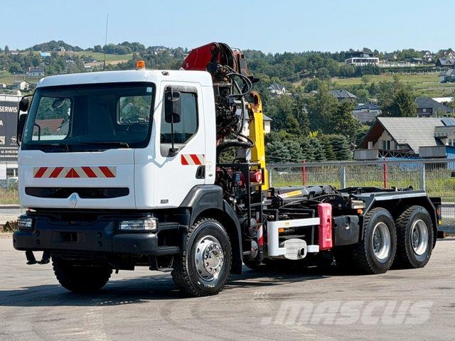 Renault KERAX 370 DCI * ABROLLKIPPER 4,85 m * KRAN * 6x4 アームロール