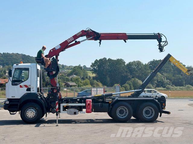 Renault KERAX 370 DCI * ABROLLKIPPER 4,85 m * KRAN * 6x4 アームロール