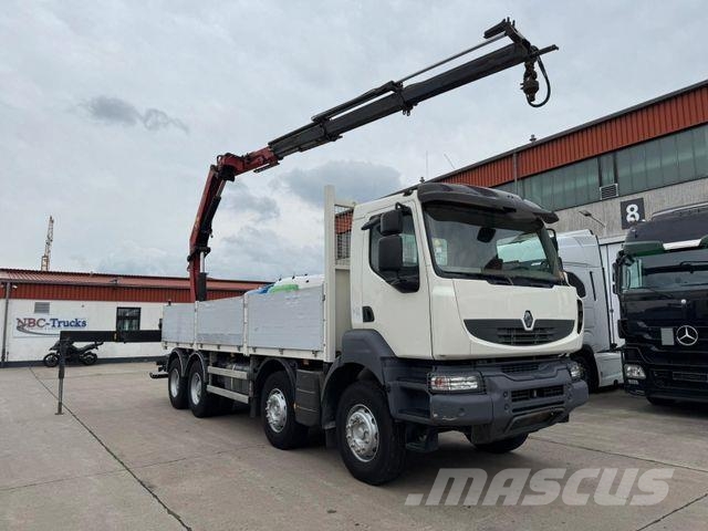 Renault KERAX 460 * PRITSCHE * HMF KRAN 10,2N M *8 X 4* Camiones plataforma