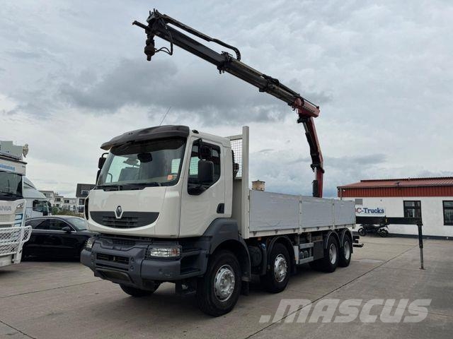 Renault KERAX 460 * PRITSCHE * HMF KRAN 10,2N M *8 X 4* Camiones plataforma