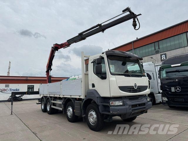 Renault KERAX 460 * PRITSCHE * HMF KRAN 10,2N M *8 X 4* Camiones plataforma
