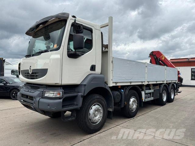 Renault KERAX 460 * PRITSCHE * HMF KRAN 10,2N M *8 X 4* Camiones plataforma