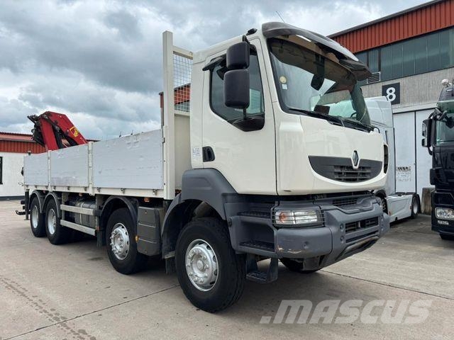 Renault KERAX 460 * PRITSCHE * HMF KRAN 10,2N M *8 X 4* Camiones plataforma