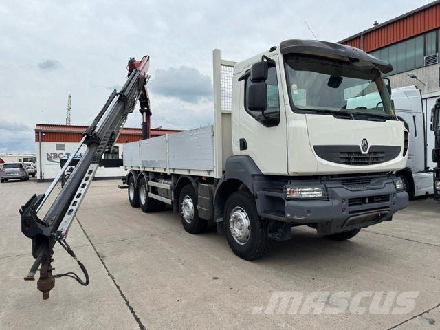 Renault KERAX 460 * PRITSCHE * HMF KRAN 10,2N M *8 X 4* Camiones plataforma