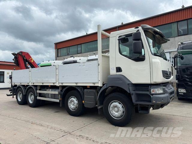 Renault KERAX 460 * PRITSCHE * HMF KRAN 10,2N M *8 X 4* Camiones plataforma