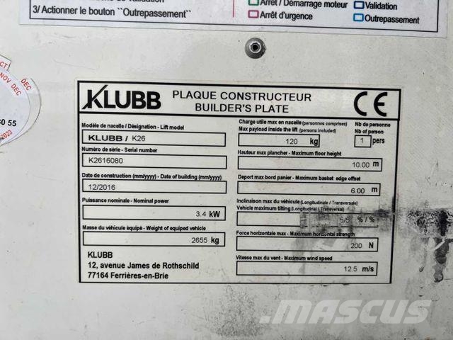 Renault Master 2.3 dCi / KLUBB K26, 12m Autoplošiny
