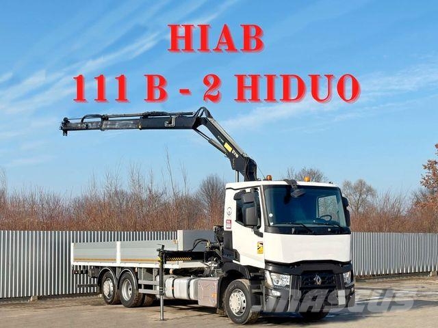 Renault T 380 * HIAB 111 B - 2 HIDUO + FUNK / 6x2! Smagās mašīnas ar celtni