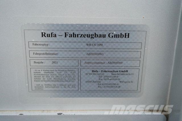 Rufa / TANDEM / FIRANKA / BDF / 19 PALET / DŁ. 7 Tovarne prikolice sa ciradom