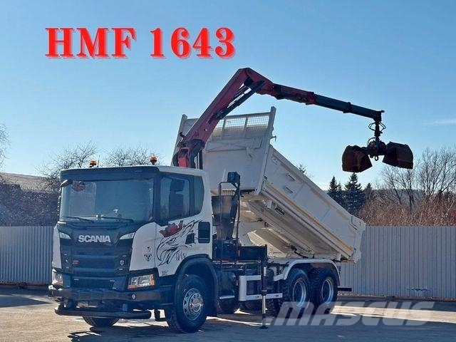 Scania G 410 Kipper 4,90m * HMF 1643 + FUNK *6x4 크레인 트럭