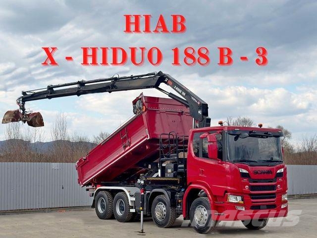 Scania G 450 Kipper*HIAB X - HIDUO 188 * 8x4*TOPZUSTAND 크레인 트럭