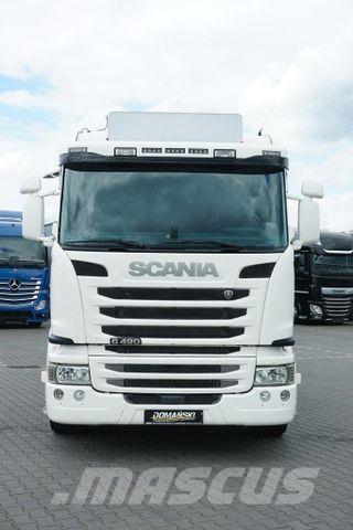 Scania G 490 / 6 X 2 / SKRZYNIOWY + HDS / HMF 3220 K7 / Vlakke laadvloer met kraan