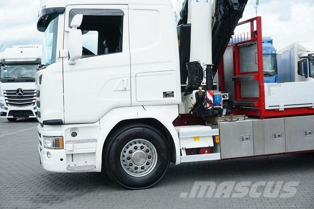 Scania G 490 / 6 X 2 / SKRZYNIOWY + HDS / HMF 3220 K7 / Vlakke laadvloer met kraan