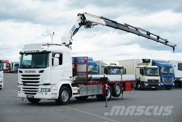Scania G 490 / 6 X 2 / SKRZYNIOWY + HDS / HMF 3220 K7 / Vlakke laadvloer met kraan