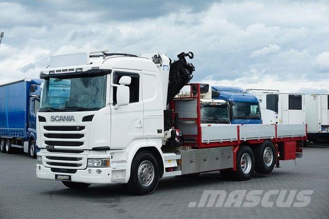 Scania G 490 / 6 X 2 / SKRZYNIOWY + HDS / HMF 3220 K7 / Vlakke laadvloer met kraan