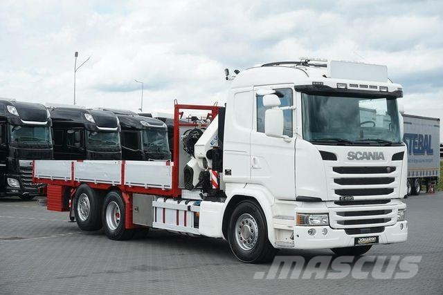 Scania G 490 / 6 X 2 / SKRZYNIOWY + HDS / HMF 3220 K7 / Vlakke laadvloer met kraan