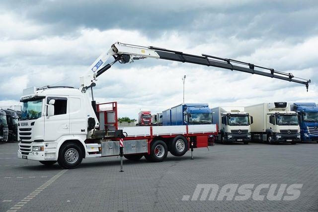 Scania G 490 / 6 X 2 / SKRZYNIOWY + HDS / HMF 3220 K7 / Vlakke laadvloer met kraan