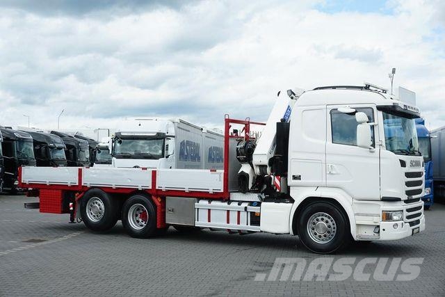 Scania G 490 / 6 X 2 / SKRZYNIOWY + HDS / HMF 3220 K7 / Vlakke laadvloer met kraan