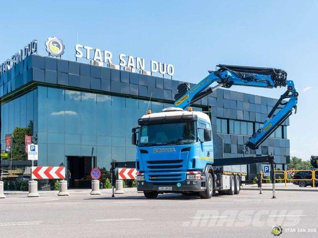 Scania G440 6x4 PALFINGER PK 34002 SH Fly Jib Winch Camion plateau ridelle avec grue