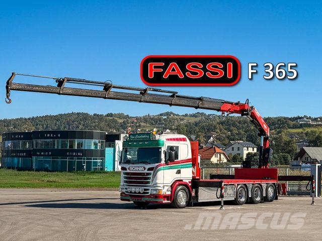 Scania G450 Platform 6,40 m FASSI F365 RA.2.26 + Funk Automobiliniai kranai