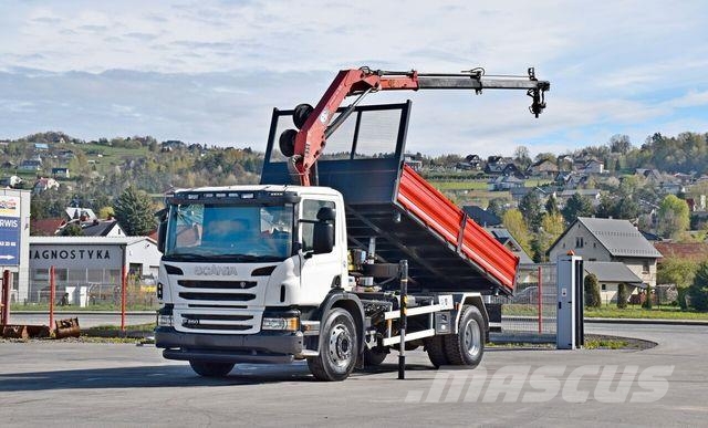 Scania P 250* Kipper 4,75m * HMF 635 K2 + FUNK * TOP Camioane cu macara