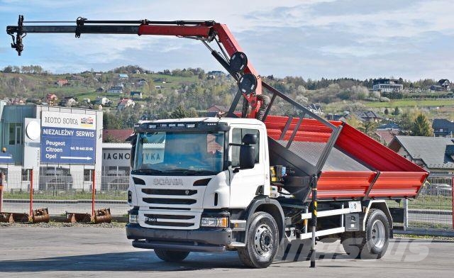 Scania P 250* Kipper 4,75m * HMF 635 K2 + FUNK * TOP Camioane cu macara