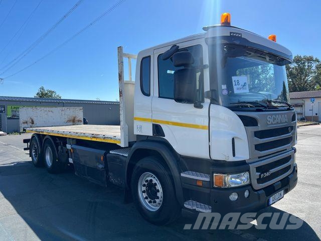 Scania P340 6x2 Plattform/CNG/Retarder/6,97m/AHK/AC/EU6 Pritschenwagen/Pritschenwagen mit Seitenklappe