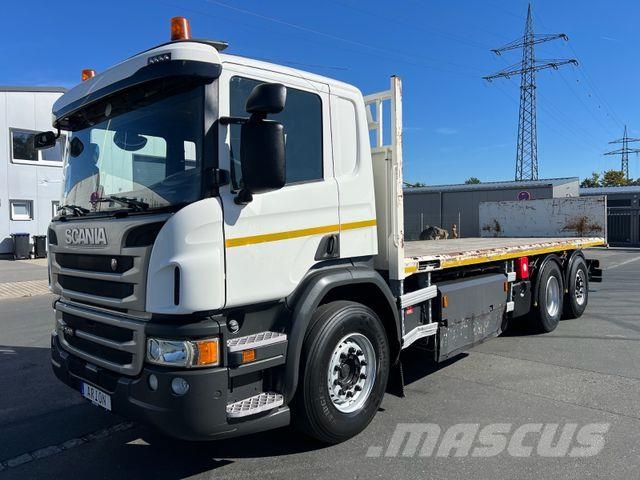 Scania P340 6x2 Plattform/CNG/Retarder/6,97m/AHK/AC/EU6 Pritschenwagen/Pritschenwagen mit Seitenklappe