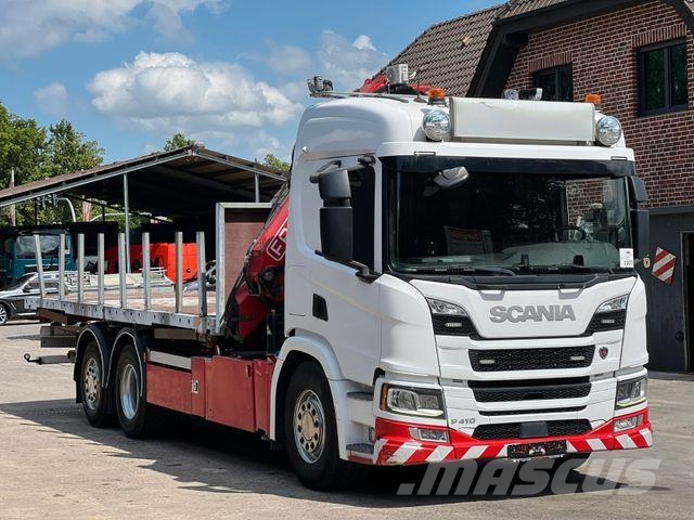 Scania P410 6x2 BDF-Pritsche mit Fassi F215A.2.24 Kran Camiones con chasís y cabina