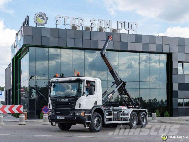 Scania P410 6x4 Hyva Lift 20.53.S hooklift Vrachtwagen met containersysteem