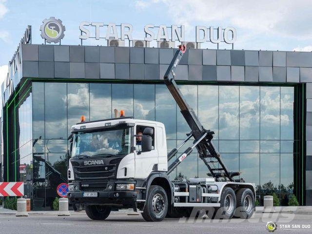 Scania P410 6x4 Hyva Lift 20.53.S hooklift Vrachtwagen met containersysteem