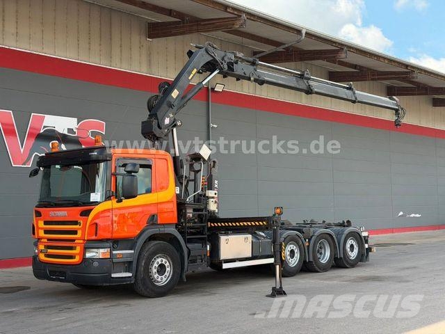 Scania R 380 HIAB-Ladekran und ARK, Liftachsen 2+4 Vrachtwagen met containersysteem