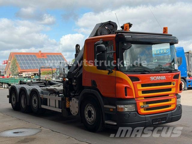 Scania R 380 HIAB-Ladekran und ARK, Liftachsen 2+4 Vrachtwagen met containersysteem