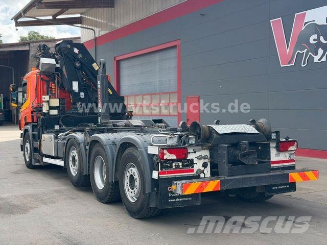 Scania R 380 HIAB-Ladekran und ARK, Liftachsen 2+4 Vrachtwagen met containersysteem