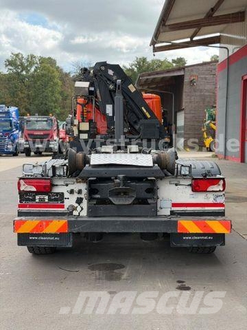 Scania R 380 HIAB-Ladekran und ARK, Liftachsen 2+4 Vrachtwagen met containersysteem