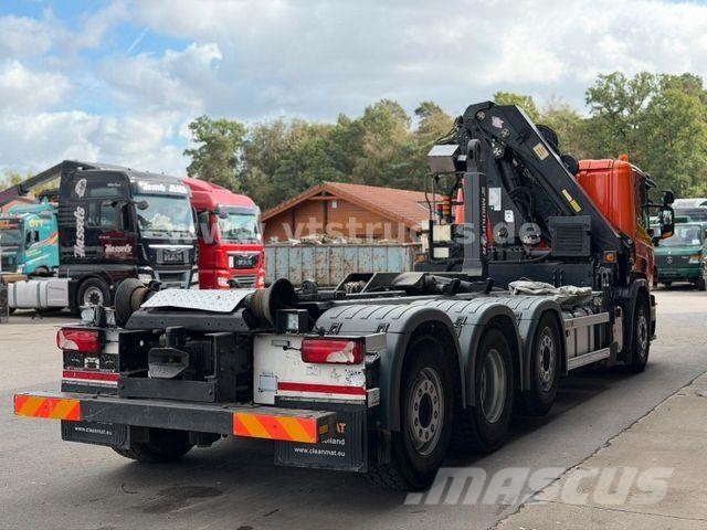 Scania R 380 HIAB-Ladekran und ARK, Liftachsen 2+4 Vrachtwagen met containersysteem