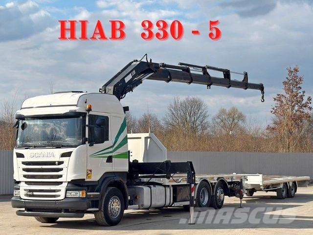 Scania R 440 * HIAB 330 - 5 + FUNK + Anhänger! 6x2 Camiones grúa
