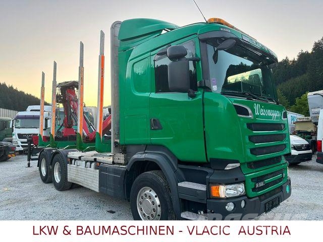 Scania R 580 V8 mit kran PENZ 12Z baujahr 2017 Holztransporter
