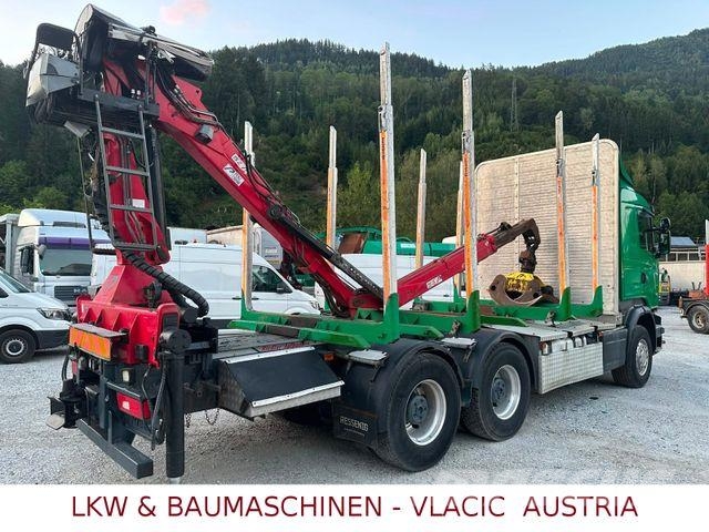 Scania R 580 V8 mit kran PENZ 12Z baujahr 2017 Holztransporter